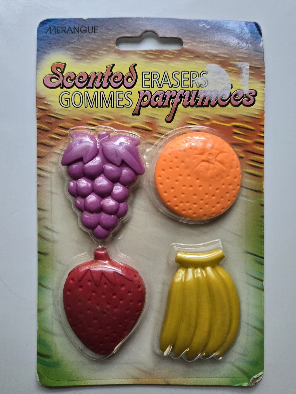 Merangue ovelty scented erasers fruit shapes Retro Nwt